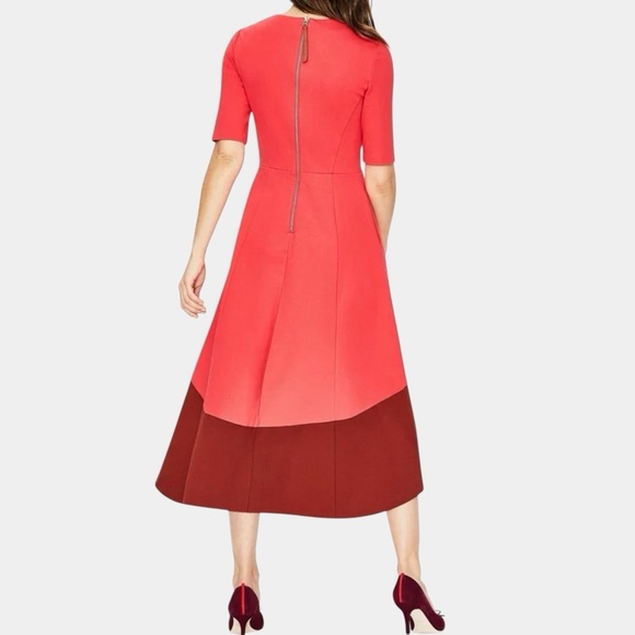 BODEN Ponte Midweight Knit Colorblock Midi Dress Size 12L - Picture 3 of 14